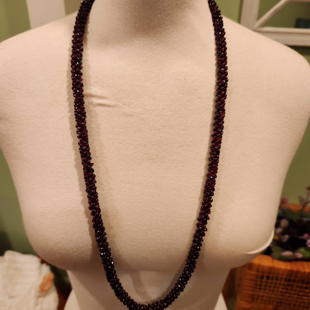 Jay King Red Garnet Beaded Necklace
